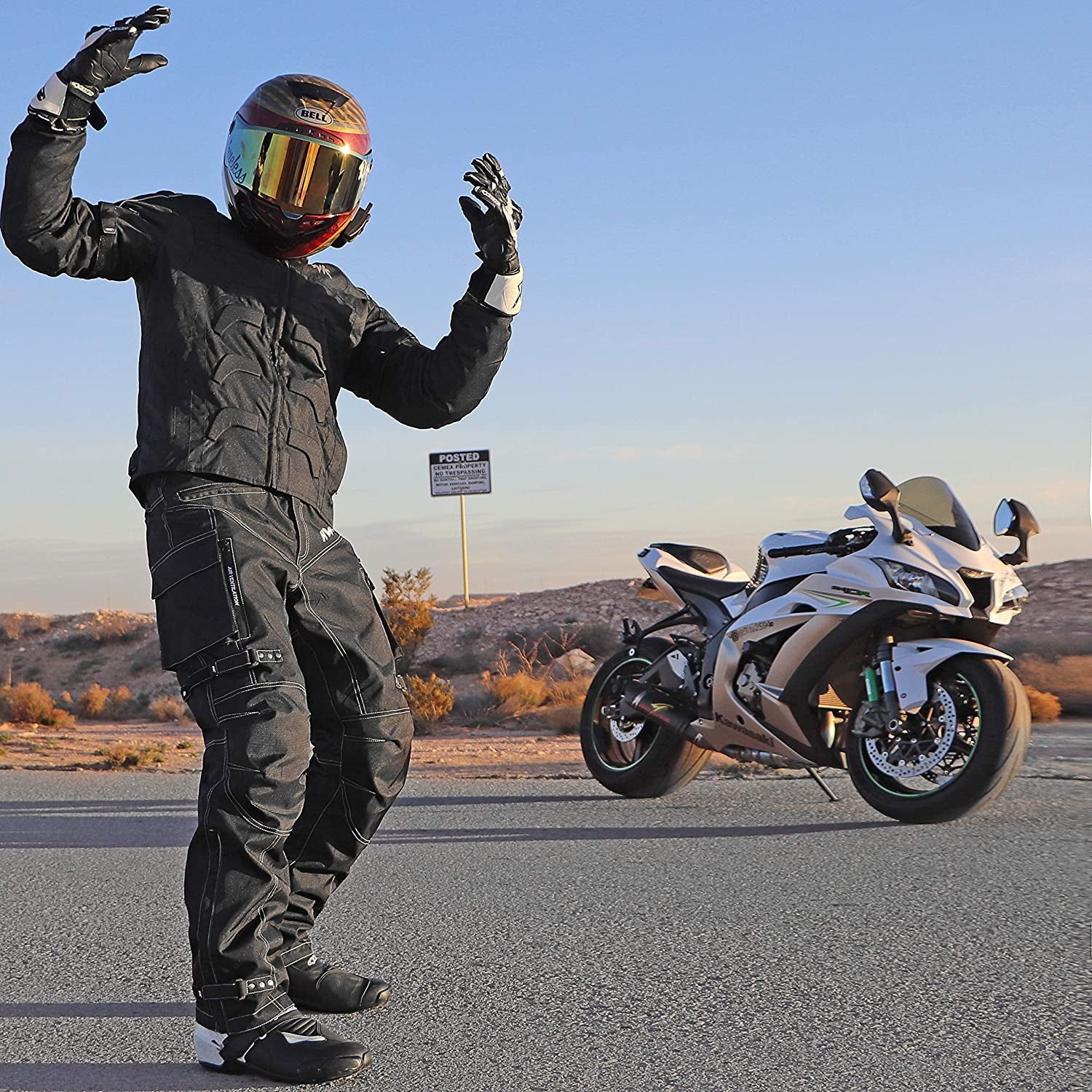 Spyder Motorcycle Jacket for Men with Weather Resistant Cordura Textile Fabric for Enduro Motocross Jacket